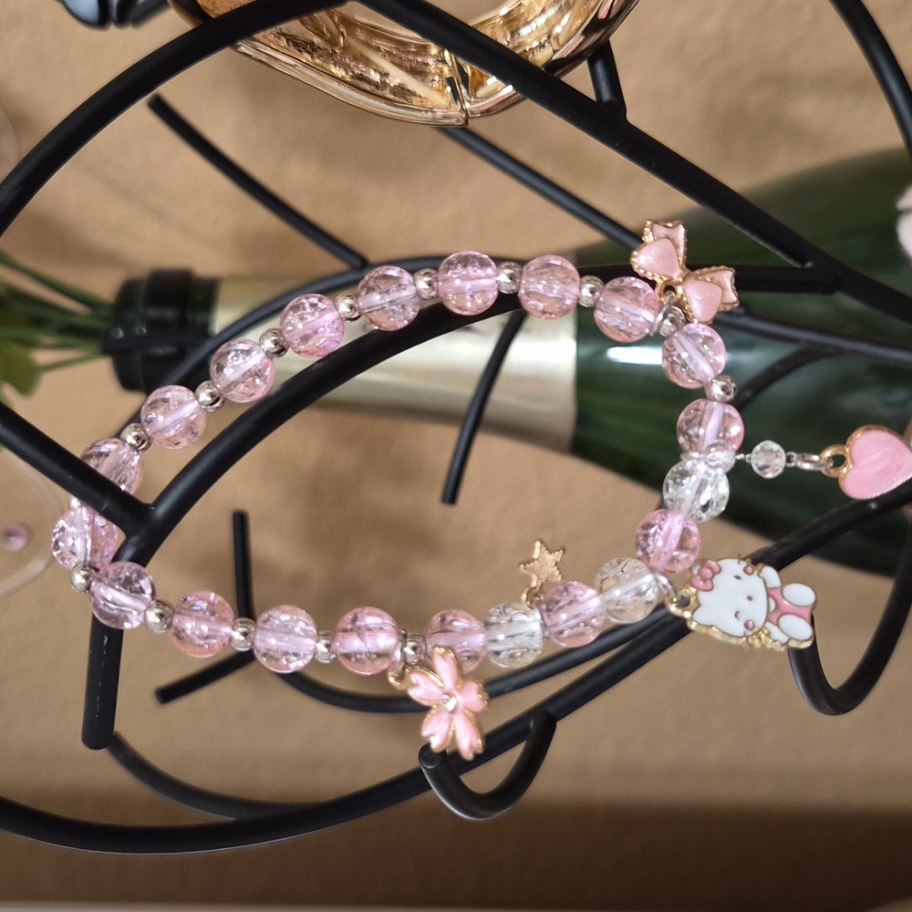 Hello Kitty Glass Beads Bracelet